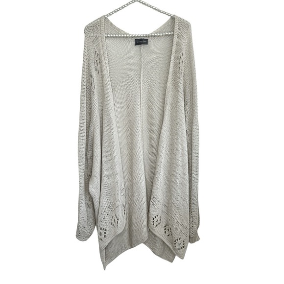 Wooden Ships Sweaters - Wooden Ships Slouchy Boho Long Cardigan XL Oversize Coastal Grandma Sheer Beachy